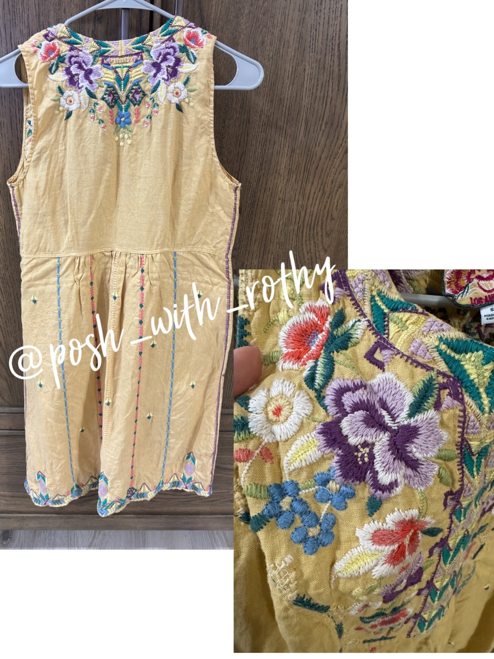 Johnny Was Majorca Linen Embroidered Sleeveless Dress - Picture 5 of 7
